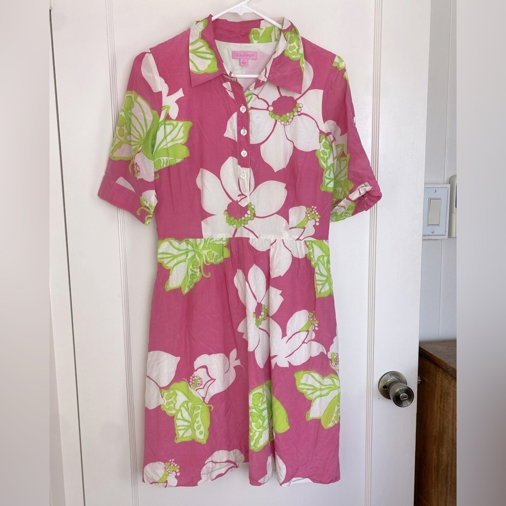 Lilly Pulitzer Pink and White Floral Mini Dress